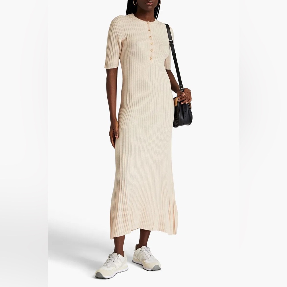 NWOT Loulou Studio Erdan Ribbed Wool and Cashmere Blend Dress Size Large